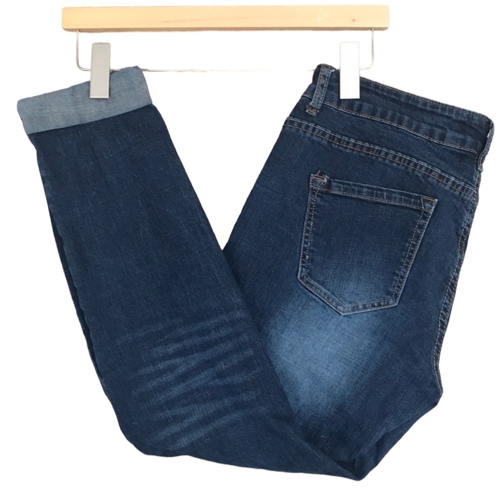 Angel Kiss Distressed Ankle Jeans Cuffed Hem Stretch Denim 9 - Picture 2 of 10